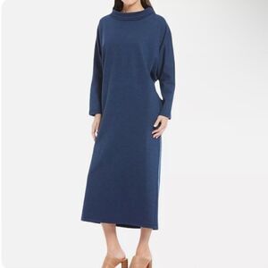 BRYN WALKER Ilse Navy Dolman Sleeve Lagenlook Midi Dress Sz XL New